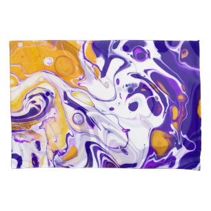Fluid art texture: swirling paints. pillowcase