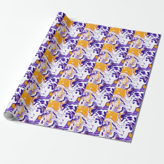 Fluid art texture: swirling paints. wrapping paper (Unrolled)