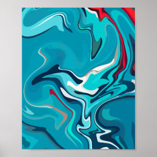 Fluid Blue Harmony Poster