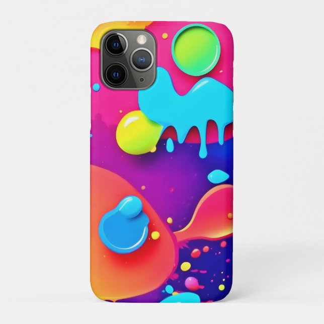 Fluid Colour Chaos: Dynamic Digital Artwork Case-Mate iPhone Case (Back)