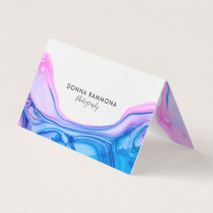 Fluid colour geode ink business card
