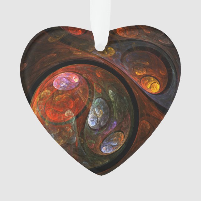Fluid Connection Abstract Art Acrylic Heart Ornament (Front)