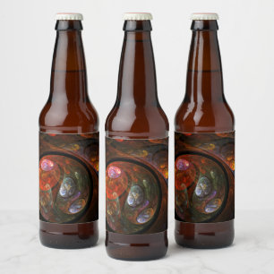 Fluid Connection Abstract Art Beer Bottle Label