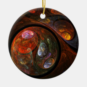 Fluid Connection Abstract Art Circle Ornament