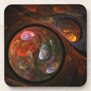 Fluid Connection Abstract Art Cork Coaster