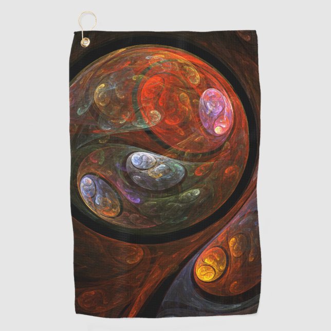 Fluid Connection Abstract Art Golf Towel (Front)