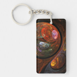 Fluid Connection Abstract Art Keychain