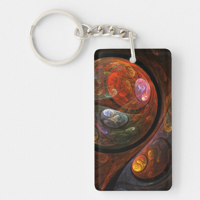 Fluid Connection Abstract Art Keychain (Front)