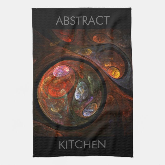 Fluid Connection Abstract Art Kitchen Towel (Vertical)