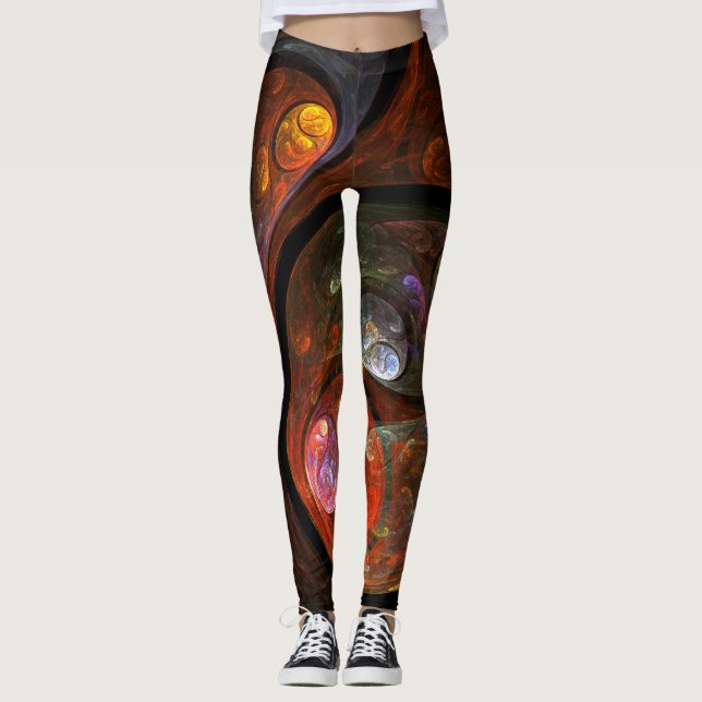 Fluid Connection Abstract Art Leggings (Front)