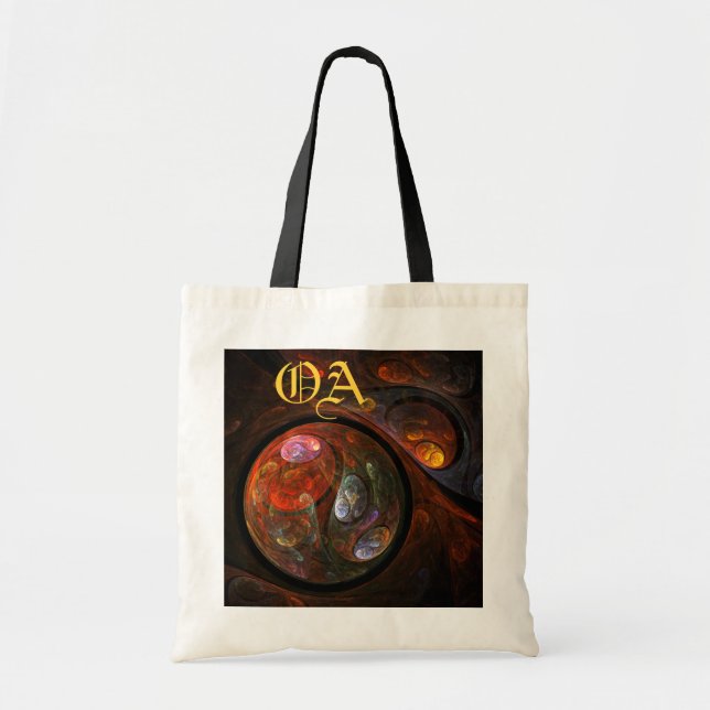 Fluid Connection Abstract Art Monogram Bag (Front)