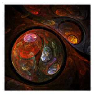 Fluid Connection Abstract Art Poster