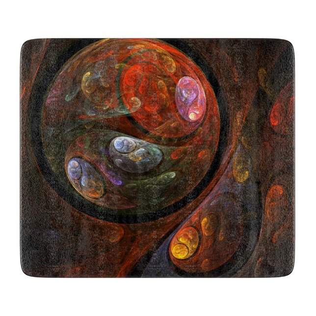 Fluid Connection Abstract Art Rectangle Cutting Board (Front)