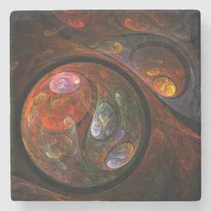 Fluid Connection Abstract Art Stone Coaster
