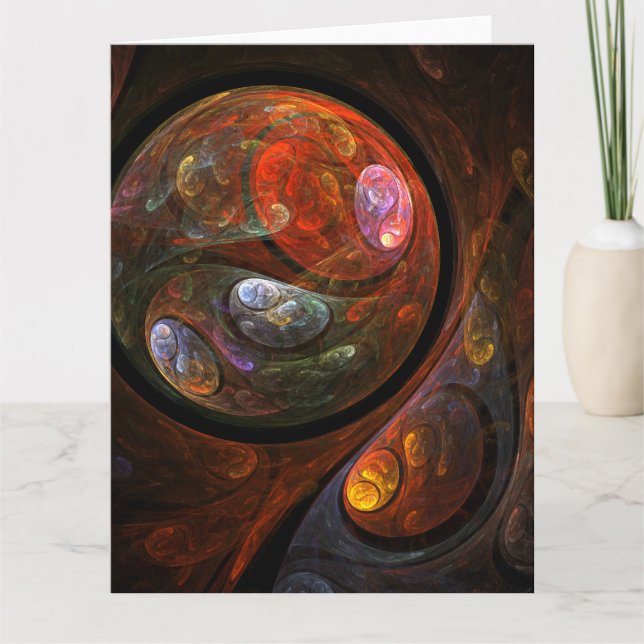 Fluid Connection Abstract Art Thank You Card (Front)