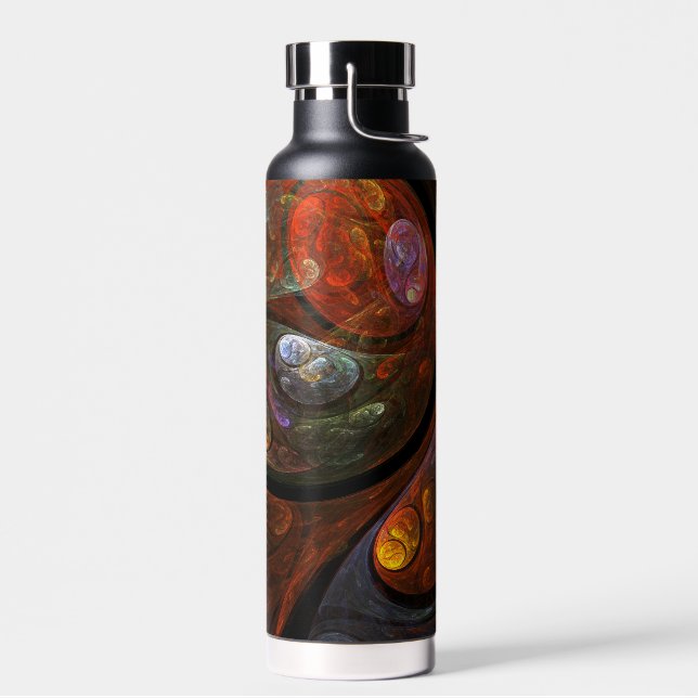 Fluid Connection Abstract Art Water Bottle (Left)