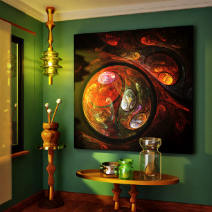 Fluid Connection Abstract Art Wrapped Canvas Print