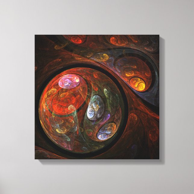 Fluid Connection Modern Cosmic Abstract Art Canvas Print (Front)