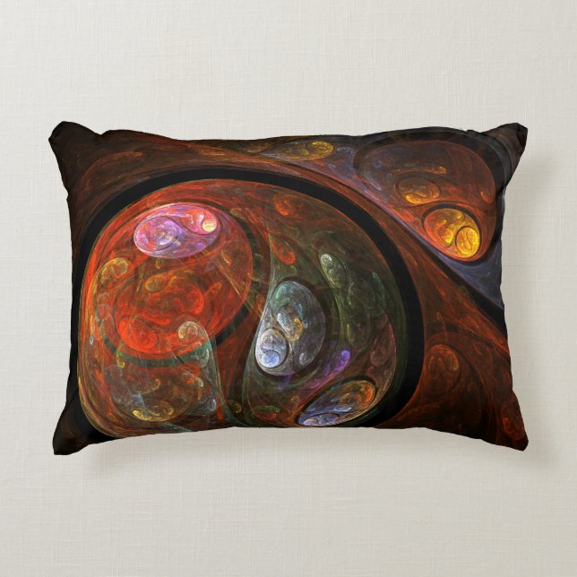 Fluid Connection Modern Cosmic Abstract Art Decorative Pillow (Front)