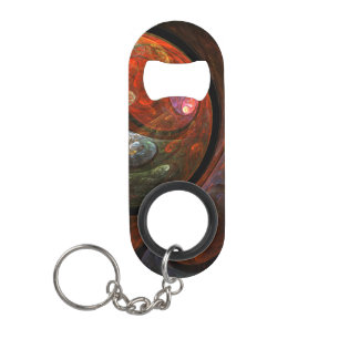 Fluid Connection Modern Cosmic Abstract Art Mini Bottle Opener