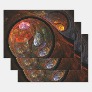 Fluid Connection Modern Cosmic Abstract Art Wrapping Paper Sheet