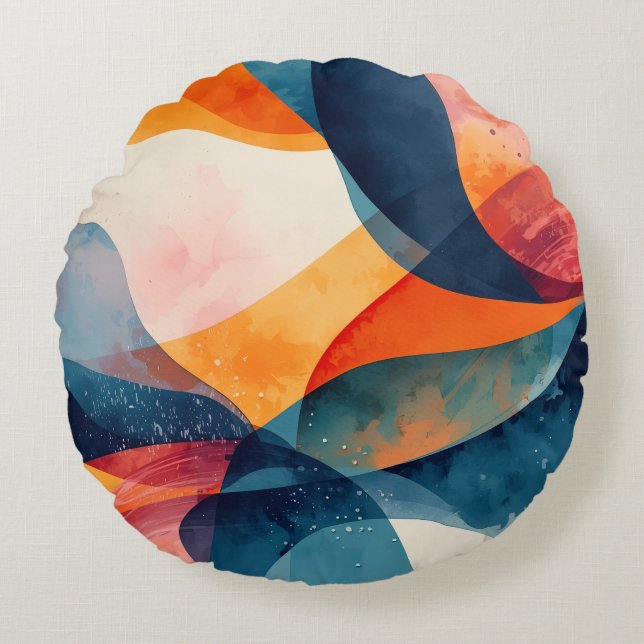 "Fluid Dynamics" Round Pillow (Front)
