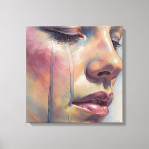 Fluid Emotion: High-Key Watercolor Canvas Print