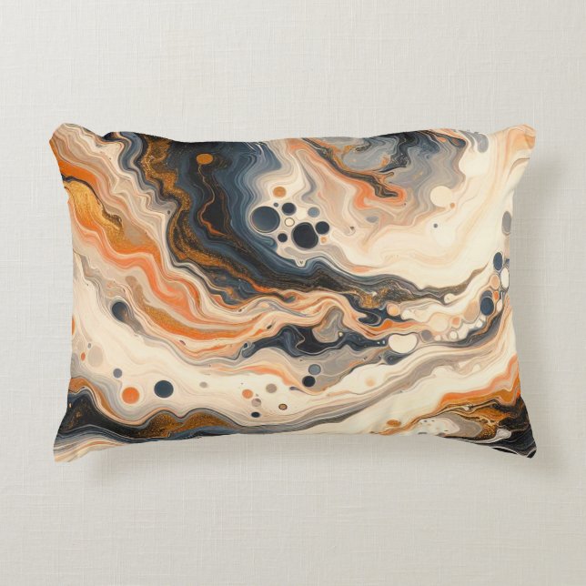 Fluid Fusion: Where Warmth Meets Coolness Accent Pillow (Front)