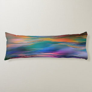 "Fluid Horizons" Contemporary Abstract Art Body Pillow