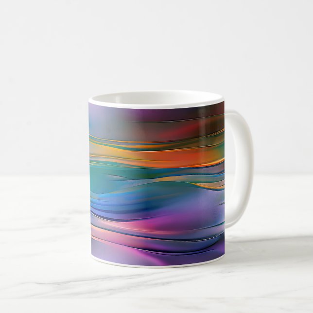 "Fluid Horizons" Contemporary Abstract Art      Coffee Mug (Front Right)