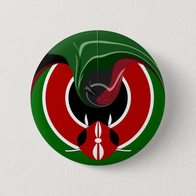Fluid Kenya Flag Hakuna Matata 2 Inch Round Button (Front)