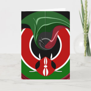 Fluid Kenyan Flag: A Modern Design Card