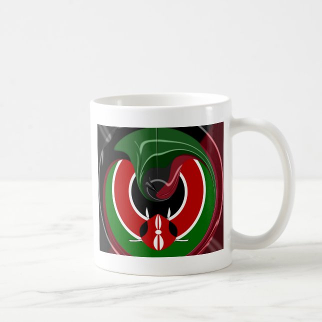 Fluid Kenyan Flag: A Modern Design Coffee Mug (Right)