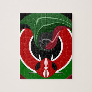 Fluid Kenyan Flag: A Modern Design Jigsaw Puzzle