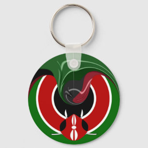Fluid Kenyan Flag: A Modern Design Keychain
