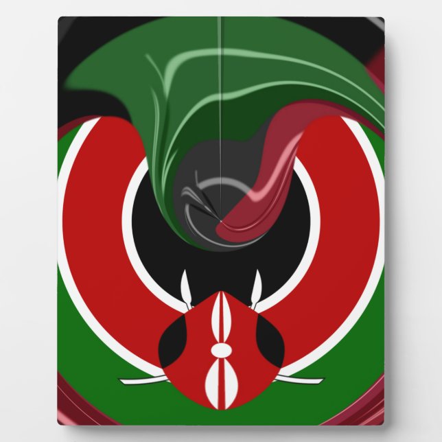 Fluid Kenyan Flag: A Modern Design Plaque (Front)