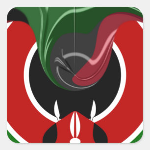 Fluid Kenyan Flag: A Modern Design Square Sticker