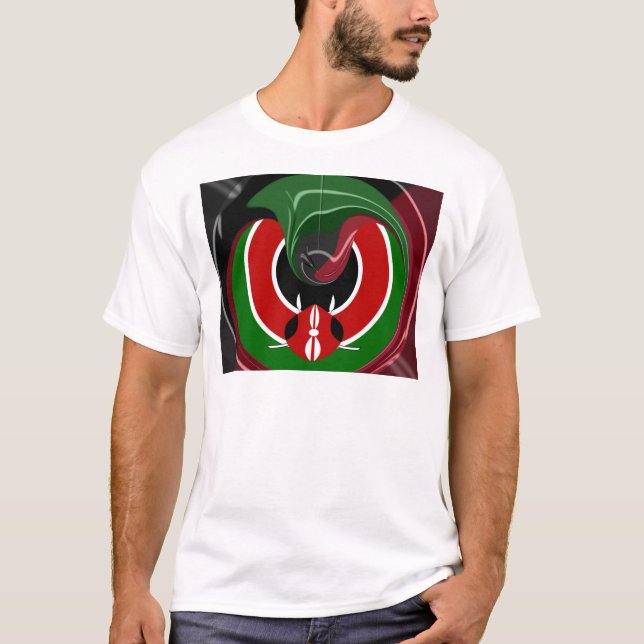 Fluid Kenyan Flag: A Modern Design T-Shirt (Front)