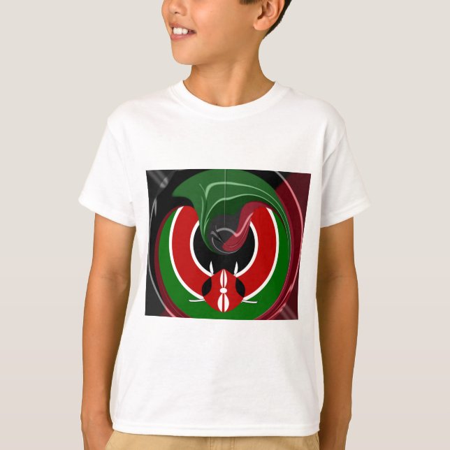 Fluid Kenyan Flag: A Modern Design T-Shirt (Front)
