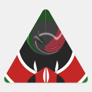 Fluid Kenyan Flag: A Modern Design Triangle Sticker