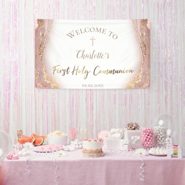 fluid marble | First Communion Banner (Party)