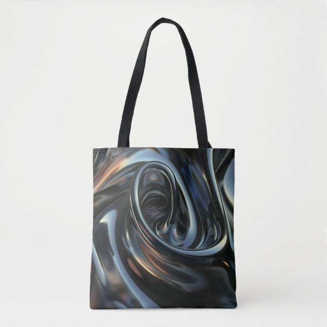 Fluid Metallic Swirl Tote Bag (Front)