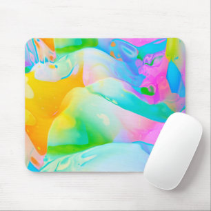Fluid Neon Abstract Mouse Pad