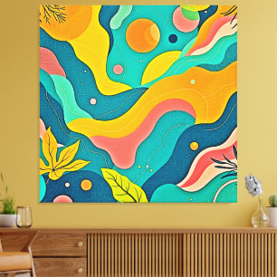 Fluid Organic Shapes Art Canvas Print