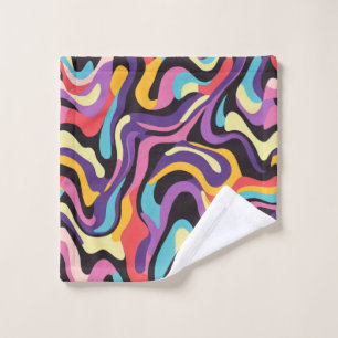 Fluid paint abstract flow wash cloth