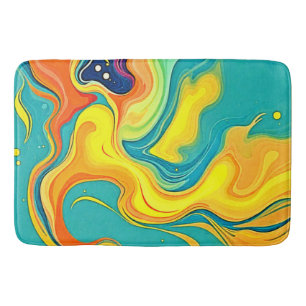 Fluidity of Joy: Abstract Waves Bath Mat