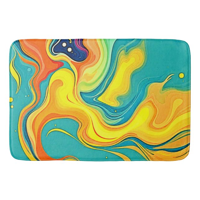Fluidity of Joy: Abstract Waves Bath Mat (Front)