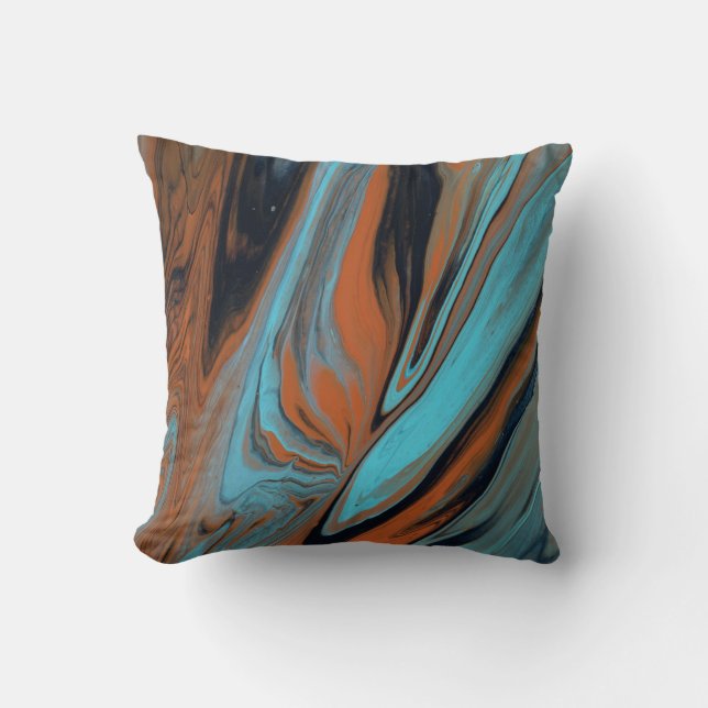 Fluidity Southwest Turquoise Throw Pillow (Front)