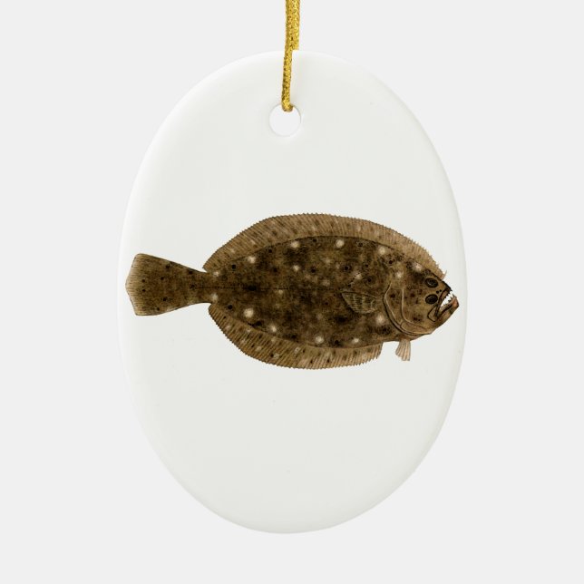 Fluke - Summer Flounder Ceramic Ornament (Front)