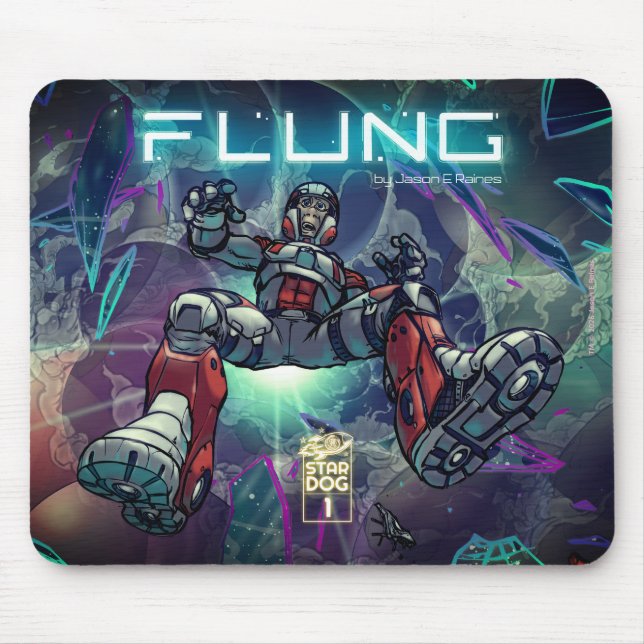 FLUNG - Tumbling Through Space and Time Mousepad (Front)